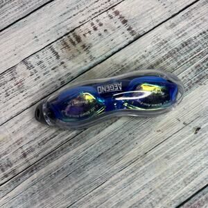 Aegend Swim Goggles Blue Mirrored Anti-Fog UV Protection with Case